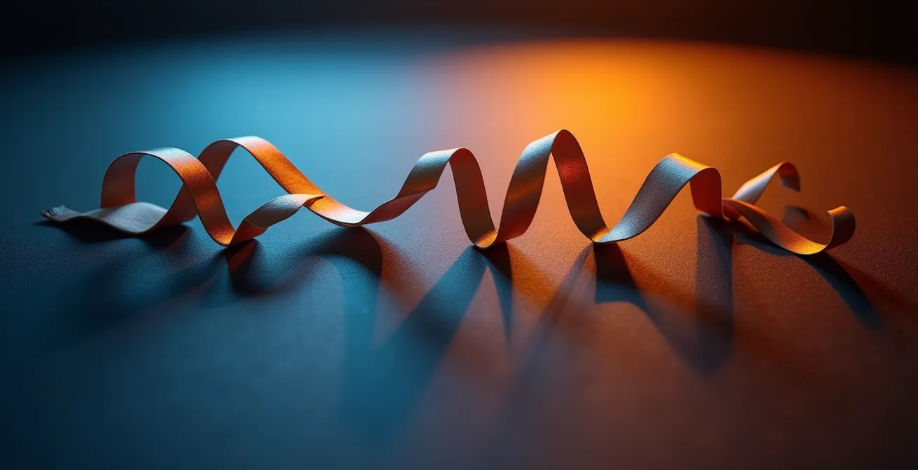 Visualisation abstraite d'ondes sonores formant des patterns répétitifs